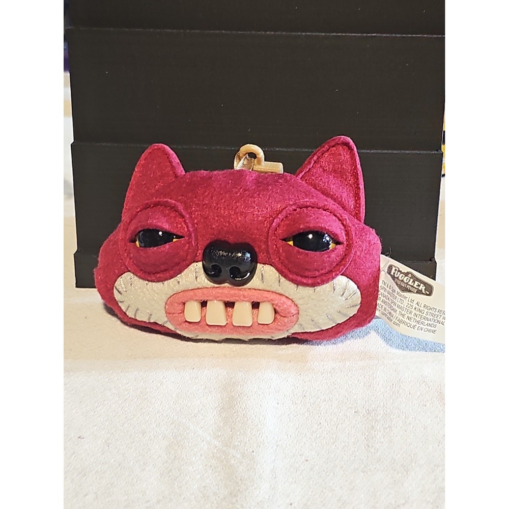 Fuggler Suspicious Fox (Maroon) Clip-On Keychain Rare Retired Discontinued HTF